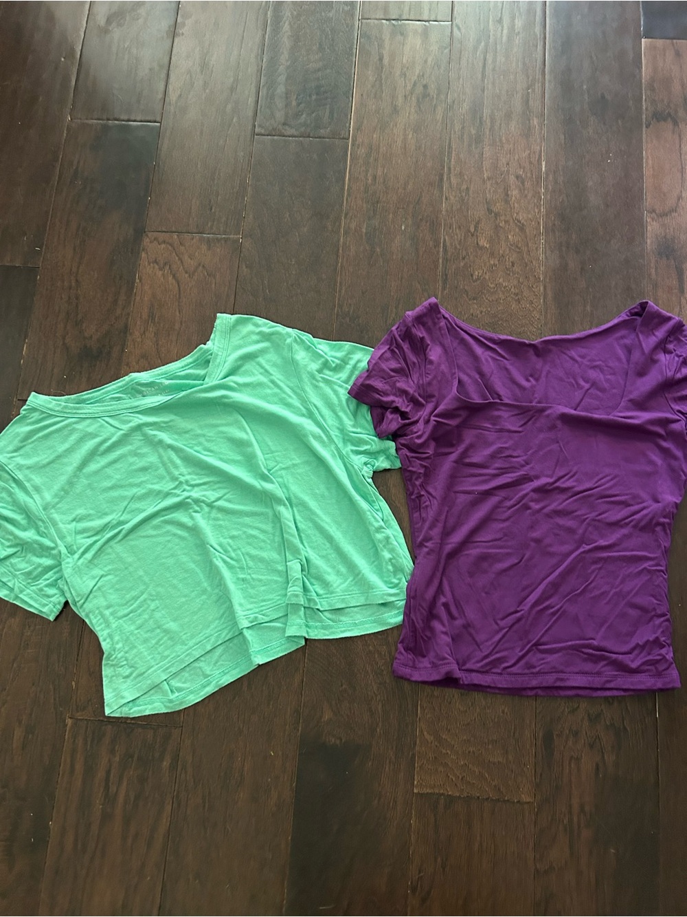 American Eagle Outfitters Women’s Cropped Tops in Purple & Mint Green